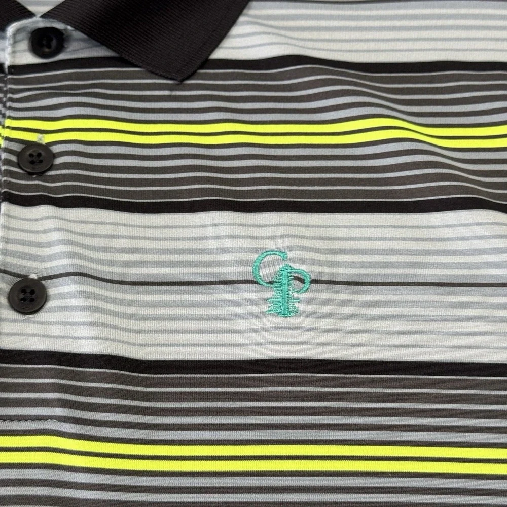 Nike Tour Men's Polo Shirt Calusa Pines Golf Club Striped Multicolor‎ Large